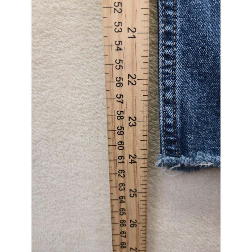 Gap Denim Cigarette High Rise Jeans Womens 27 4R Medium Wash Raw Hem Blue Boho - Picture 6 of 9